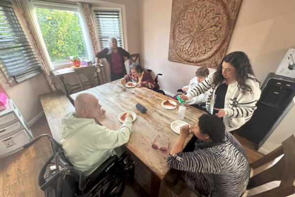 Easterseals Living Options Residents are thrilled to be moved back into their home after the LA wildfires forced them to evacuate.